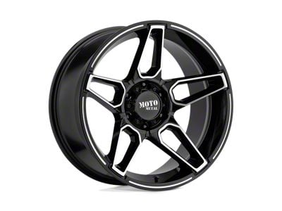 Moto Metal Fang Gloss Black Machined 6-Lug Wheel; 20x12; -44mm Offset (09-14 F-150)