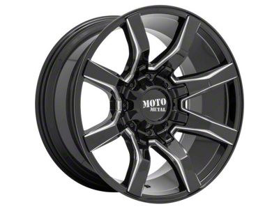 Moto Metal Spider Gloss Black Milled 6-Lug Wheel; 20x10; 12mm Offset (09-14 F-150)