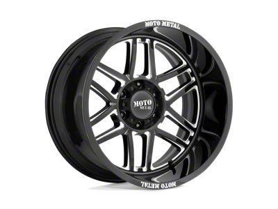 Moto Metal Folsom Gloss Black Milled 5-Lug Wheel; 20x10; -18mm Offset (09-18 RAM 1500)