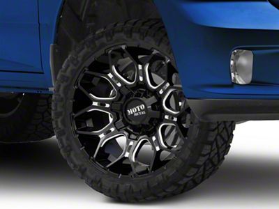 Moto Metal Sniper Gloss Black Milled 5-Lug Wheel; 22x12; -44mm Offset (09-18 RAM 1500)