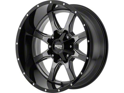 Moto Metal MO970 Gloss Gray with Gloss Black Lip 8-Lug Wheel; 20x10; 12mm Offset (10-18 RAM 2500)