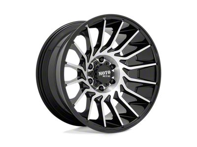 Moto Metal MO807 Gloss Black Machined 8-Lug Wheel; 20x10; -18mm Offset (10-18 RAM 3500 SRW)