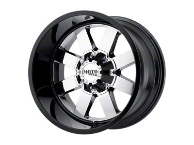 Moto Metal MO962 PVD Chrome Center with Gloss Black Lip 8-Lug Wheel; 20x12; -44mm Offset (10-18 RAM 3500 SRW)