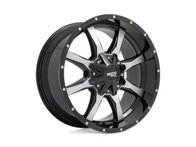 Moto Metal MO970 Gloss Black Machined Face 8-Lug Wheel; 17x8; 0mm Offset (10-18 RAM 3500 SRW)