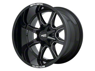 Moto Metal MO970 Gloss Black Milled 8-Lug Wheel; 20x10; -18mm Offset (10-18 RAM 3500 SRW)