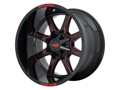 Moto Metal MO970 Gloss Black Milled 8-Lug Wheel; 20x10; -18mm Offset (10-18 RAM 3500 SRW)