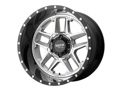 Moto Metal Sentry Gloss Silver Center with Gloss Black Lip 8-Lug Wheel; 20x12; -44mm Offset (11-16 F-250 Super Duty)