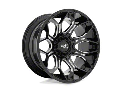 Moto Metal Sniper Gloss Black Milled 8-Lug Wheel; 20x10; -18mm Offset (11-16 F-250 Super Duty)