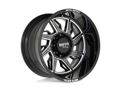 Moto Metal Hurricane Gloss Black Milled 8-Lug Wheel; Right Directional; 20x10; -18mm Offset (11-16 F-350 Super Duty SRW)