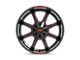 Moto Metal MO970 Gloss Black Milled with Red Tint and Moto Metal On Lip 8-Lug Wheel; 20x10; -18mm Offset (11-16 F-350 Super Duty SRW)