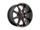 Moto Metal MO970 Gloss Black Milled with Red Tint and Moto Metal On Lip 8-Lug Wheel; 20x9; 0mm Offset (11-16 F-350 Super Duty SRW)