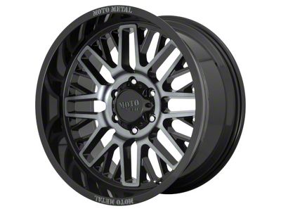 Moto Metal MO802 Gloss Black Machined with Gray Tint 6-Lug Wheel; 20x9; 0mm Offset (14-18 Sierra 1500)