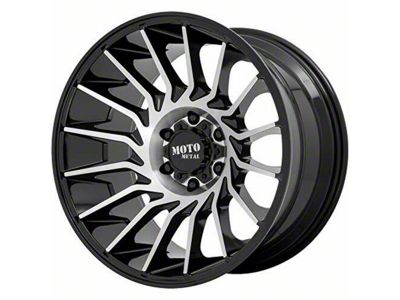 Moto Metal MO807 Gloss Black Machined 6-Lug Wheel; 22x10; -18mm Offset (14-18 Sierra 1500)