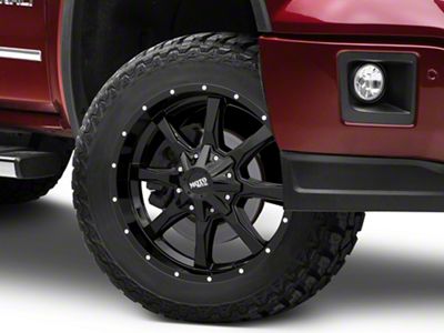 Moto Metal MO970 Gloss Black with Milled Lip 6-Lug Wheel; 20x10; -24mm Offset (14-18 Sierra 1500)