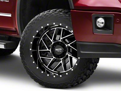 Moto Metal MO985 Breakout Gloss Black Machined 6-Lug Wheel; 20x10; -18mm Offset (14-18 Sierra 1500)