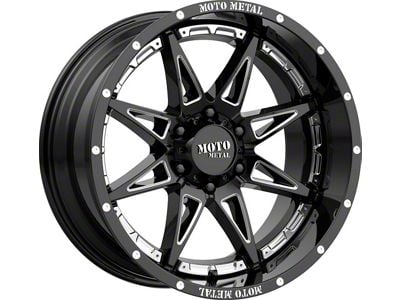 Moto Metal Hydra Gloss Black Milled 6-Lug Wheel; 18x8.5; 18mm Offset (14-18 Silverado 1500)