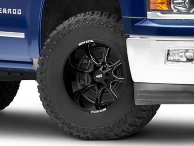 Moto Metal MO970 Gloss Black with Milled Spoke 6-Lug Wheel; 17x8; 0mm Offset (14-18 Silverado 1500)