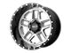 Moto Metal Sentry Gloss Silver Center with Gloss Black Lip 6-Lug Wheel; 20x12; -44mm Offset (14-18 Silverado 1500)