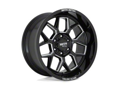 Moto Metal Banshee Gloss Black Milled 6-Lug Wheel; 20x10; -18mm Offset (15-20 F-150)