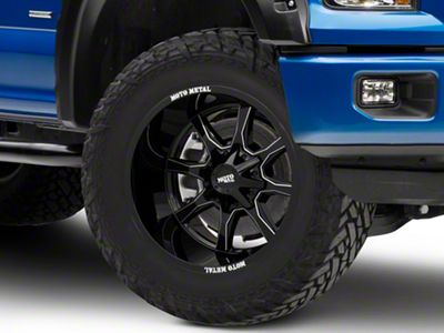 Moto Metal MO970 Gloss Black with Milled Spoke 6-Lug Wheel; 20x12; -44mm Offset (15-20 F-150)