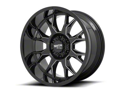 Moto Metal MO806 Gloss Black Milled 8-Lug Wheel; 20x10; -18mm Offset (15-19 Sierra 2500 HD)