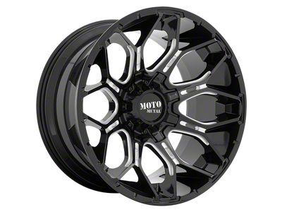 Moto Metal MO808 Sniper Gloss Black Milled 8-Lug Wheel; 20x10; -18mm Offset (15-19 Sierra 2500 HD)