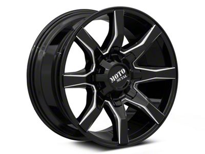 Moto Metal MO804 Spider Gloss Black Milled 8-Lug Wheel; 20x10; 12mm Offset (15-19 Sierra 3500 HD SRW)