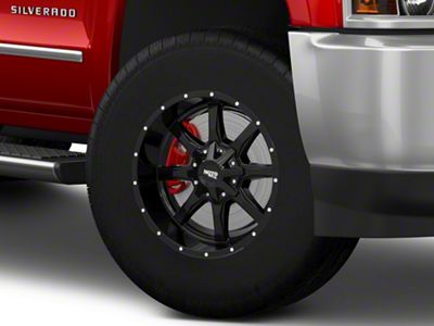 Moto Metal MO970 Gloss Black with Milled Lip 8-Lug Wheel; 18x10; -24mm Offset (15-19 Silverado 3500 HD SRW)