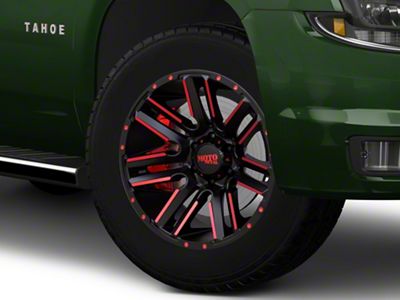 Moto Metal Razor Satin Black Machined Red Tint 6-Lug Wheel; 20x10; -24mm Offset (15-20 Tahoe)