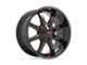 Moto Metal MO970 Gloss Black Milled with Red Tint and Moto Metal On Lip 8-Lug Wheel; 20x9; 0mm Offset (17-22 F-250 Super Duty)