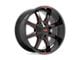 Moto Metal MO970 Gloss Black Milled with Red Tint and Moto Metal On Lip 8-Lug Wheel; 20x9; 0mm Offset (17-22 F-250 Super Duty)