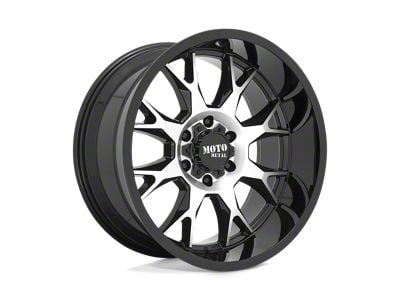 Moto Metal MO806 Gloss Black Machined 8-Lug Wheel; 20x9; 0mm Offset (17-22 F-350 Super Duty SRW)