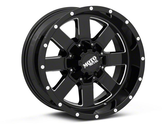 Moto Metal MO962 Gloss Black Milled 6-Lug Wheel; 17x10; -24mm Offset (99-06 Sierra 1500)