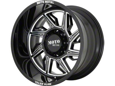 Moto Metal MO997 Hurricane Gloss Black Milled 6-Lug Wheel; Right Directional; 20x10; -18mm Offset (07-13 Silverado 1500)