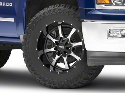 Moto Metal MO970 Gloss Black Machined 6-Lug Wheel; 20x12; -44mm Offset (14-18 Silverado 1500)