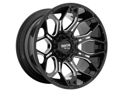 Moto Metal MO808 Sniper Gloss Black Milled 8-Lug Wheel; 20x10; -18mm Offset (20-25 Sierra 2500 HD)