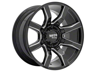Moto Metal MO804 Spider Gloss Black Milled 8-Lug Wheel; 20x10; 12mm Offset (20-24 Silverado 2500 HD)
