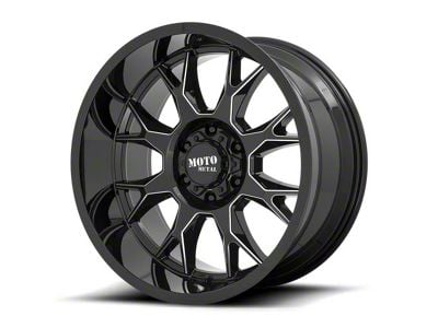 Moto Metal MO806 Gloss Black Milled 8-Lug Wheel; 20x10; -18mm Offset (20-24 Silverado 2500 HD)