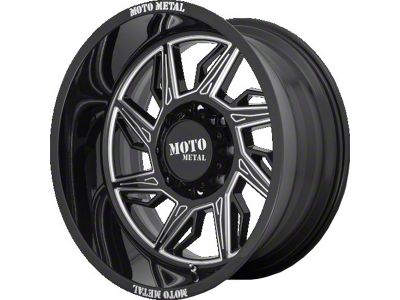 Moto Metal MO997 Hurricane Gloss Black Milled 6-Lug Wheel; Left Directional; 22x12; -44mm Offset (24-25 Ranger)