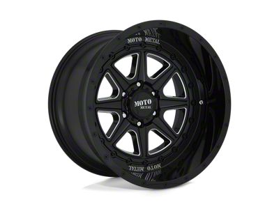 Moto Metal Phantom Gloss Black Milled 6-Lug Wheel; 24x12; -44mm Offset (2024 Ranger)