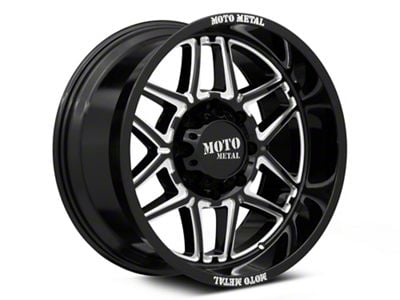 Moto Metal Folsom Gloss Black Milled 8-Lug Wheel; 22x10; -18mm Offset (94-02 RAM 2500)