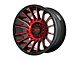 Moto Metal MO807 Gloss Black with Red Machined 8-Lug Wheel; 22x12; -44mm Offset (94-02 RAM 3500 SRW)