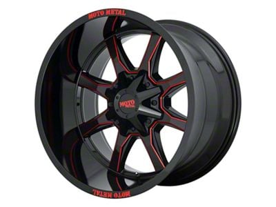 Moto Metal MO970 Gloss Black Milled 8-Lug Wheel; 20x10; -18mm Offset (94-02 RAM 3500 SRW)