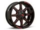 Moto Metal MO970 Gloss Black Milled with Red Tint 8-Lug Wheel; 20x9; 0mm Offset (94-02 RAM 3500 SRW)