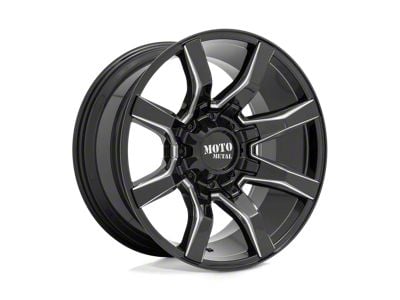 Moto Metal Spider Gloss Black Milled 8-Lug Wheel; 20x9; 0mm Offset (99-07 F-250 Super Duty)