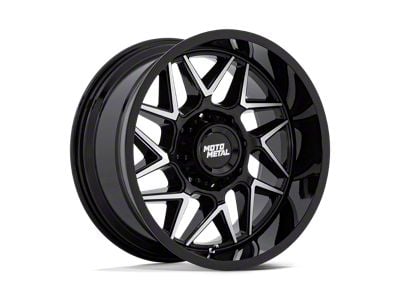 Moto Metal Turbine Gloss Black with Machined Face 8-Lug Wheel; 20x10; -18mm Offset (99-07 F-250 Super Duty)