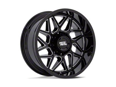 Moto Metal Turbine Gloss Black Milled 8-Lug Wheel; 20x10; -18mm Offset (99-07 F-250 Super Duty)