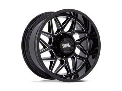 Moto Metal Turbine Gloss Black Milled 8-Lug Wheel; 20x9; 1mm Offset (99-07 F-250 Super Duty)