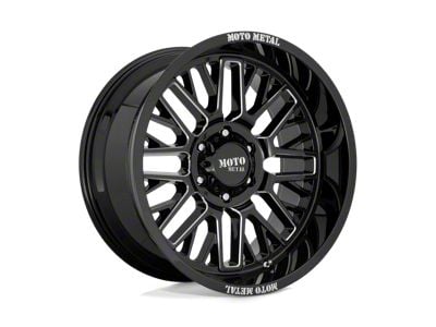 Moto Metal Warlock Gloss Black Milled 8-Lug Wheel; 20x9; 0mm Offset (99-07 F-250 Super Duty)