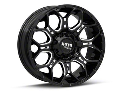 Moto Metal MO808 Sniper Gloss Black Milled 6-Lug Wheel; 20x10; -18mm Offset (99-06 Sierra 1500)